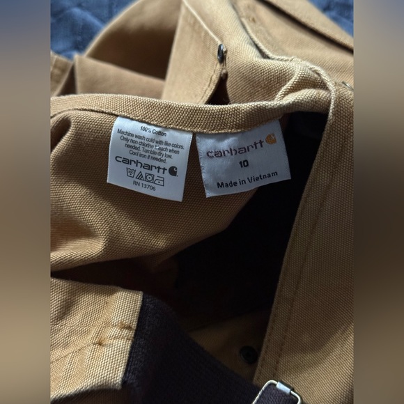 Carhartt Overalls Bibs Double Knee Kids Youth Chore Workwear Farm Utility Sz 10 - Picture 6 of 14